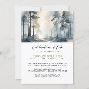 Forest Funeral Firande of Life Photo Inbjudningar
