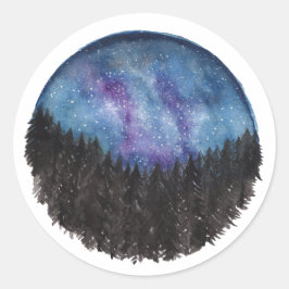 Forest Galaxy Stickers Runt Klistermärke