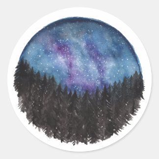 Forest Galaxy Stickers Runt Klistermärke