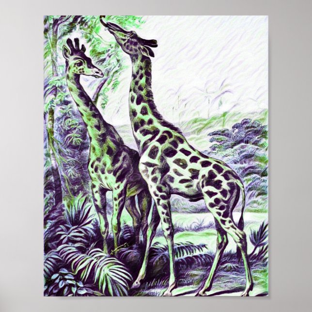 Forest Giraffe Poster (Framsidan)