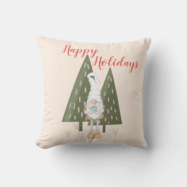 Forest Gnome Glad helg jul Dekorativ kudde (Framsida)