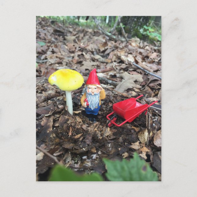 Forest Gnome på arbetsplatsen Vykort (Framsida)