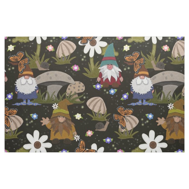 Forest Gnomes Mushroom and Butterflies Tyg (Fat Quarter)