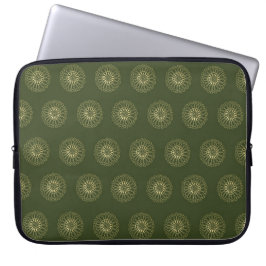 Forest | Golden Zinnia Flower Medallions Laptop Fodral
