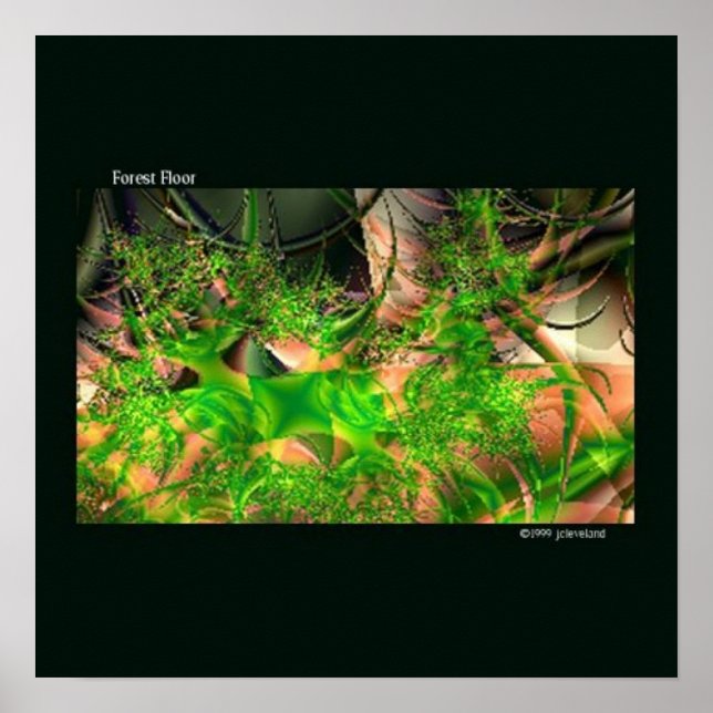 Forest Golv Fractal Art Design Poster konst (Framsidan)