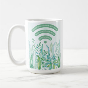 Forest golv - tropiska löv plus citat kaffemugg