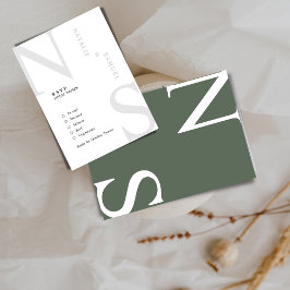 Forest Gr-minimalistisk Elegant Initialer Bröllop OSA Kort