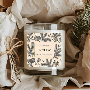 Forest Gräs Botanical Vintage Winter Candle Fyrkantigt Klistermärke