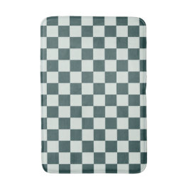 Forest green moss checkerboard pattern badrumsmatta