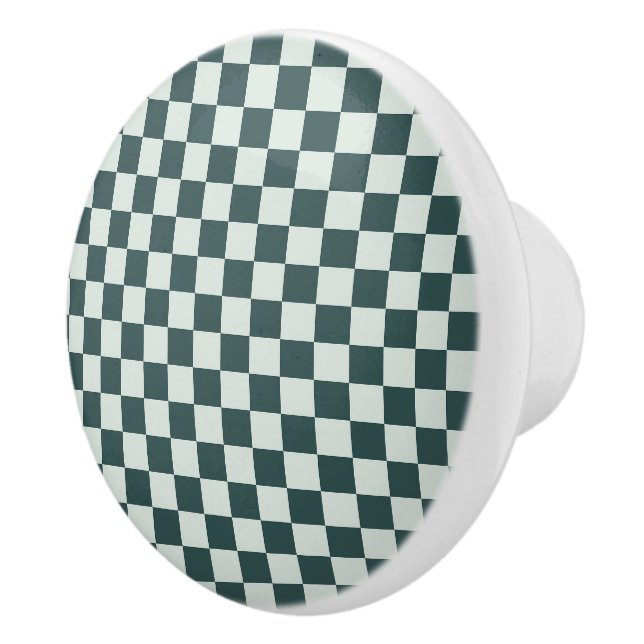 Forest green moss checkerboard pattern knopp (Höger)
