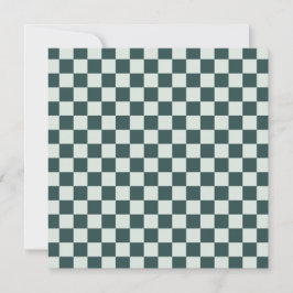 Forest green moss checkerboard pattern tack kort