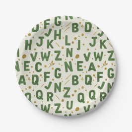 Forest Green Watercolor Alphabet