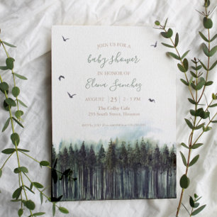 Forest Greenery Baby Shower-inbjudan Inbjudningar
