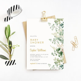 Forest Greenery Baby Shower-inbjudan Inbjudningar