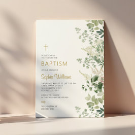 Forest Greenery Baptism-inbjudan Inbjudningar