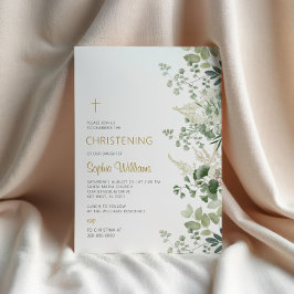 Forest Greenery Christening-inbjudan Inbjudningar