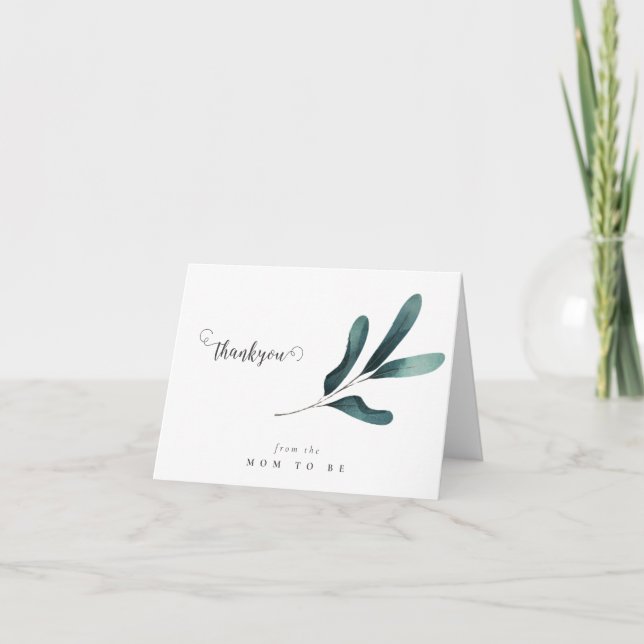 Forest Greenery Eucalyptus Baby Shower Tack Kort (Framsida)