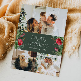 Forest Grönt 3 Photo Modern Typography Julkort