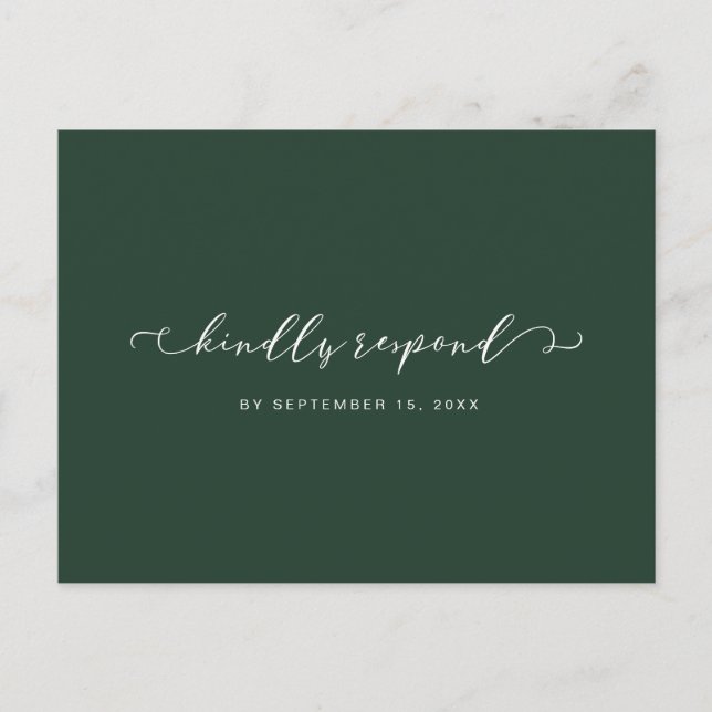 Forest Grönt and White Osa with Meal Choice Inbjudan Vykort (Framsida)