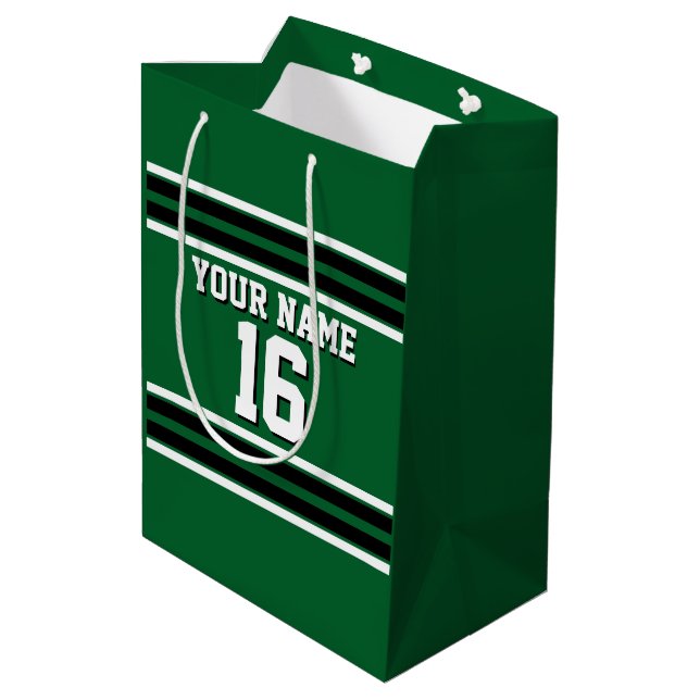 Forest Grönt Black Team Jersey Anpassningsbar Numb (Baksidan Vinklad)