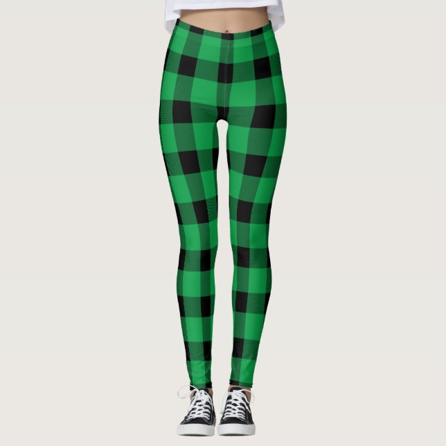 Forest Grönt Buffalo Land Lumberjack Play Leggings (Framsida)