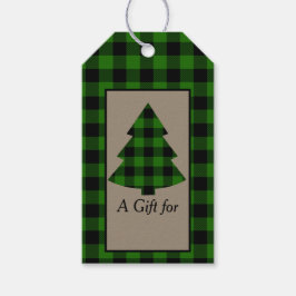 Forest Grönt Buffalo Play Julgran Presentetikett