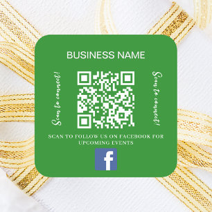 Forest grönt business namn qr-kod Facebook Fyrkantigt Klistermärke