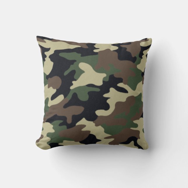 Forest Grönt Camouflage Pillow Kudde (Framsida)