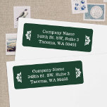 Forest Grönt Company Helgdag Mailing Adress Returadress Etikett<br><div class="desc">Adressetiketten för skogsföretagens returadress är perfekt för företagets julhälsningskort till kunder och anställda. Byt lätt färg för gröntens bakgrund eller överför till en partidekal. Postadressetiketten är mångsidig för jägare grönt,  gräs träd grönt,  evergreen färg.</div>