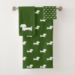 Forest Grönt Dachshund Bath 3- biet Towel Set