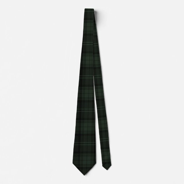 Forest Grönt, Deep Grönt-Black och Olive Tartan Slips (Framsida)