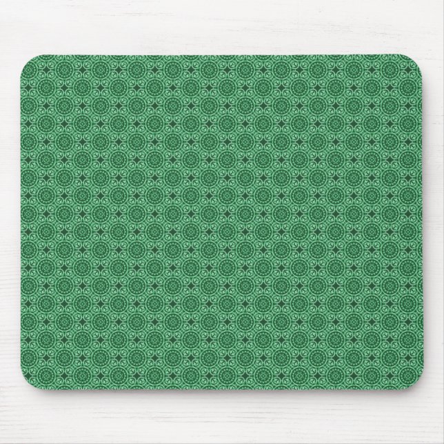 Forest Grönt Elegant Circles Mousepad Musmatta (Framsidan)
