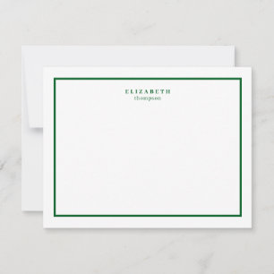 Forest Grönt Gräns Modern Simple Anteckningskort