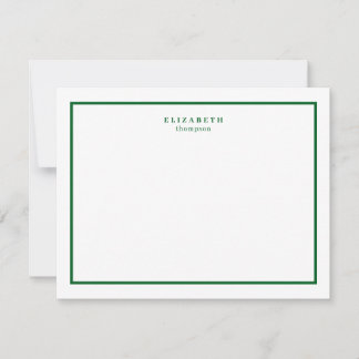 Forest Grönt Gräns Modern Simple Anteckningskort