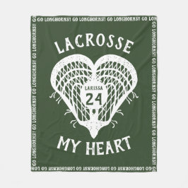 Forest Grönt Lacrosse My Heart Fleece Blanket