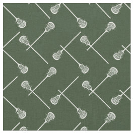 Forest Grönt Lacrosse White Sticks Patterned Tyg