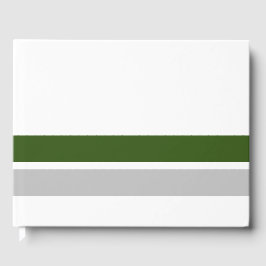 Forest Grönt Light Grått Tävla Rand on White Gästböcker