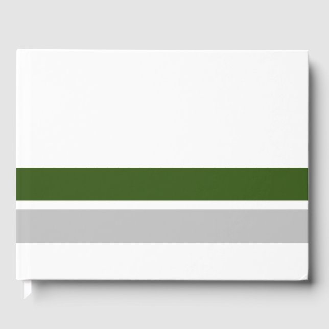 Forest Grönt Light Grått Tävla Rand on White Gästböcker (Framsida)