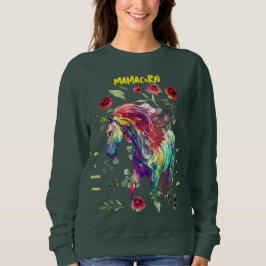 (Forest Grönt) Mamma Unicorn T Shirt