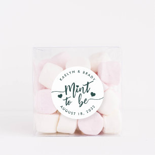 Forest Grönt Mint to be Personlig Wedding Favor Runt Klistermärke