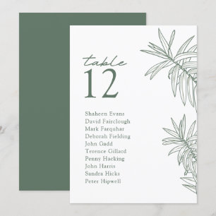 Forest Grönt Modern Botanical Bord-platskort