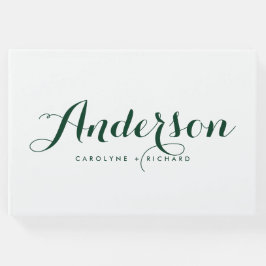 Forest Grönt Modern Calligraphy Bröllop Gästböcker