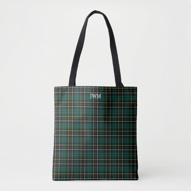 Forest Grönt Play MacAlpine Tartan Monogram Tygkasse (Framsida)