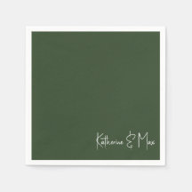 Forest Grönt Script Namn Bröllop Cocktail