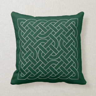Forest Grönt Silver Grått Celtic Knot Kudde