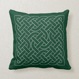 Forest Grönt Silver Grått Celtic Knot Kudde