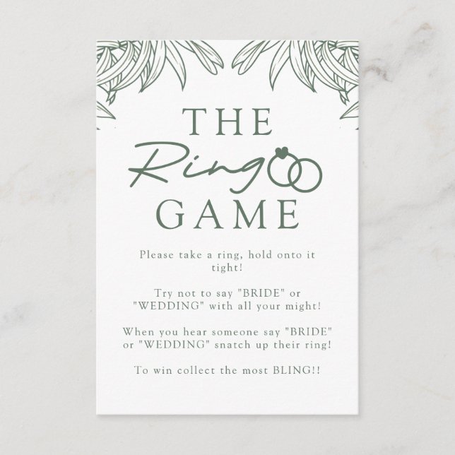 Forest Grönt Simple Botanical Säg inte Bride Tilläggskort (Framsida)