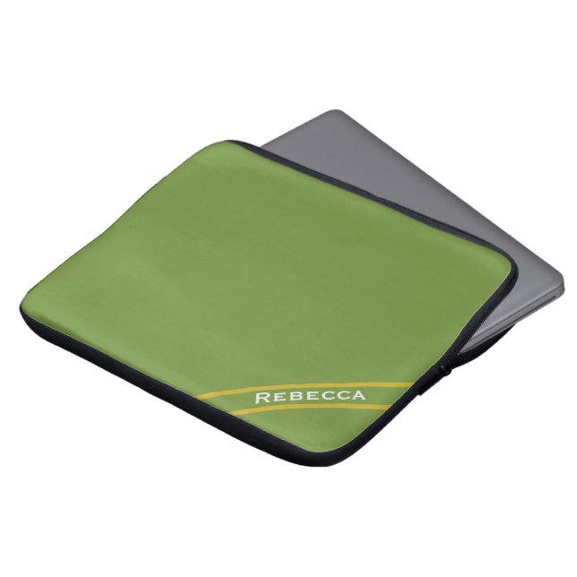 Forest Grönt Solid Färg Plain Personal Laptop Fodral (Framsida topp)