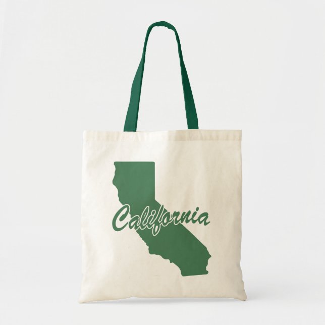 Forest Grönt State of California Shape Tote Bag Tygkasse (Framsidan)