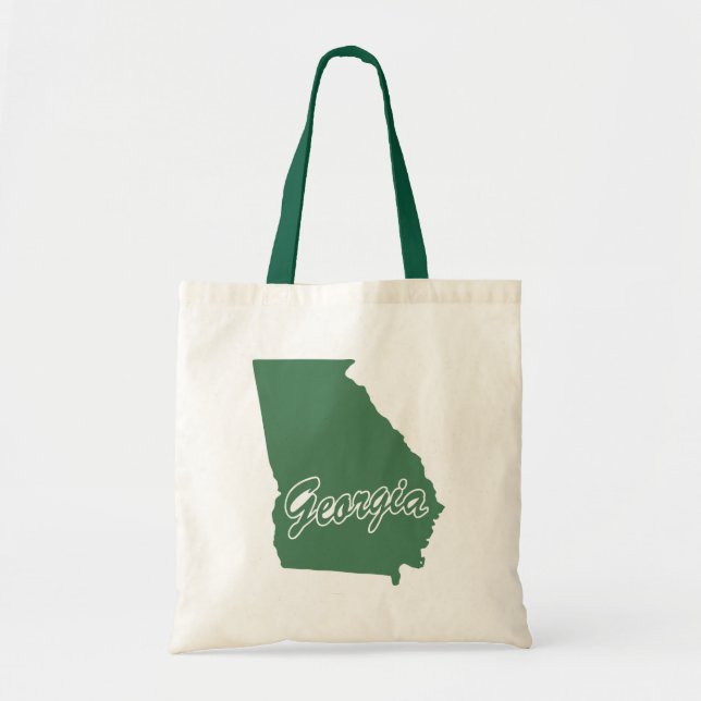 Forest Grönt State of Georgia Shape Tote Bag Tygkasse (Framsidan)
